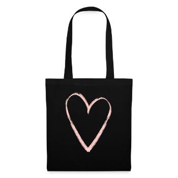 Coeur Rose 2 - Sac en tissu - noir - Devant