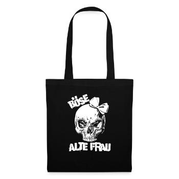 Böse alte Frau - Stoffbeutel - Schwarz - Vorne