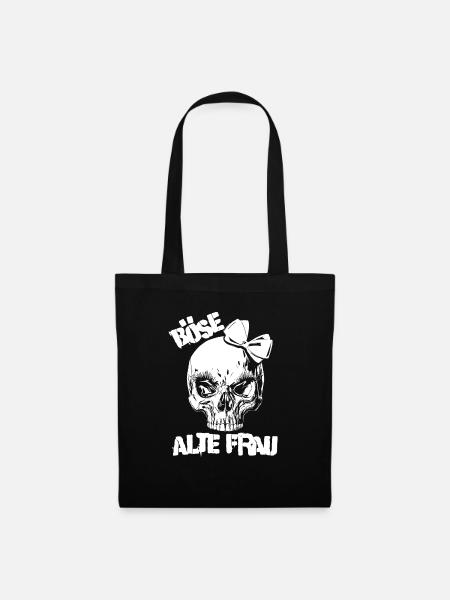 Böse alte Frau - Stoffbeutel - Schwarz
