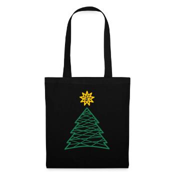 Arbre de Noël Étoile De Noël Père Noël Oh Arbre de Noël - Sac en tissu - noir - Devant