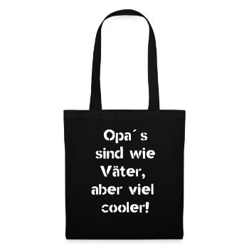 Opa Vater Großvater cool Spruch lustige Sprüche - Stoffbeutel - Schwarz - Vorne