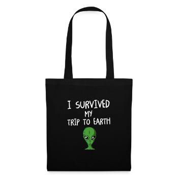 Alien Tshirt OVNI Alien Enfants Mars Messieurs - Sac en tissu - noir - Devant