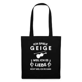 Geige Violine - Stoffbeutel - Schwarz - Vorne
