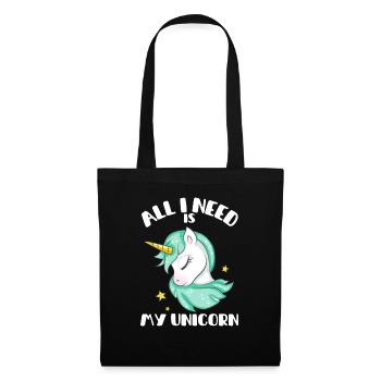 All i need is my Unicorn Einhorn Design - Tote Bag - black - Front
