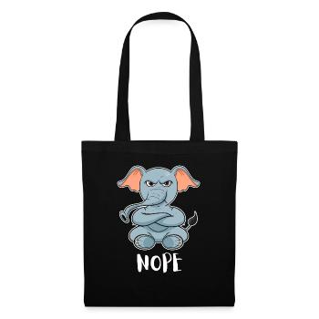 Nope Éléphant paresseux drôle - Sac en tissu - noir - Devant
