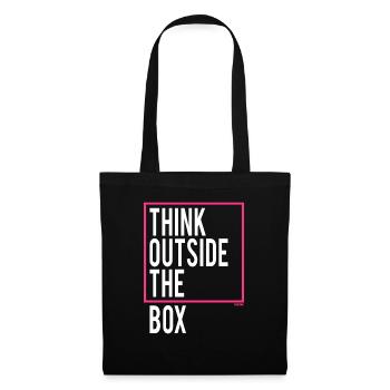 Think outside the Box - Stoffbeutel - Schwarz - Vorne