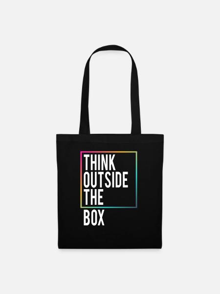 Think outside the Box - Stoffbeutel - Schwarz