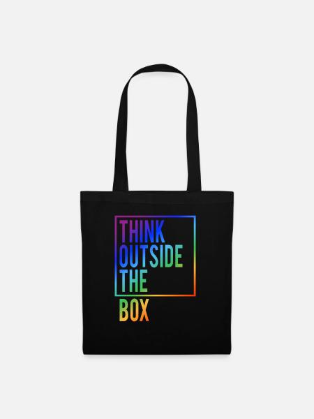 Think outside the Box - Stoffbeutel - Schwarz