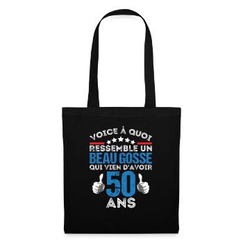 Voici à quoi ressemble un beau gosse anniv 50 ans - Sac en tissu - noir - Devant