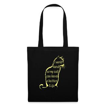 Working for cat - Tote Bag - black - Front