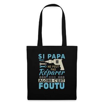 Papa certifié meilleur bricoleur - Sac en tissu - noir - Devant