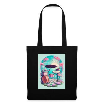 Percussions en fleurs - Sac en tissu - noir - Devant