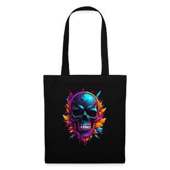 Crâne - Sac en tissu - noir - Devant