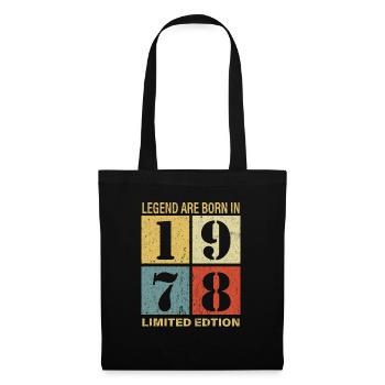 Original Calendrier 1978 Vintage anniversaire rétr - Sac en tissu - noir - Devant