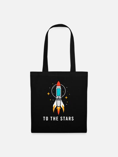 Rocket on a starry background - Tote Bag - black