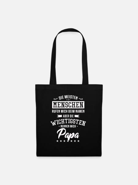 papa spruch - Stoffbeutel - Schwarz