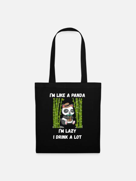 Lazy-Panda-Modus - Stoffbeutel - Schwarz