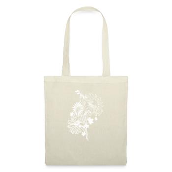 Künstlerischen Balck Und Weiß Doodle Blumen - Stoffbeutel - Natur - Vorne