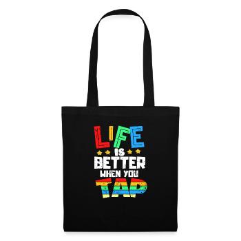 Tap, danse, claquettes - Sac en tissu - noir - Devant