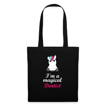 fée des dents de dentiste magique, fil dentaire, grotte, brosse à dents - Sac en tissu - noir - Devant