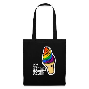 Lieblingssorte Eis LGBTQ+ - Stoffbeutel - Schwarz - Vorne