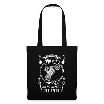 Femme Simple Moto Apero Motarde - Sac en tissu - noir - Devant