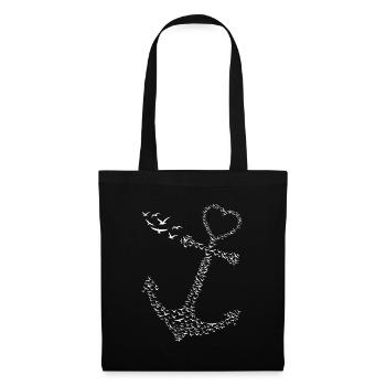 Anker Mouettes - Norddeutsch Nordisch Nordisch Mer du Nord - Sac en tissu - noir - Devant