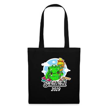 Schulkind 2019 - Erste Klasse Shirt - Stoffbeutel - Schwarz - Vorne