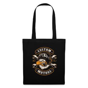 Chopper, Biker, Moto, Aigle - Sac en tissu - noir - Devant