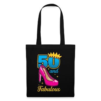 Birthday 50th birthday 50th year 50 and fabulous - Tote Bag - black - Front