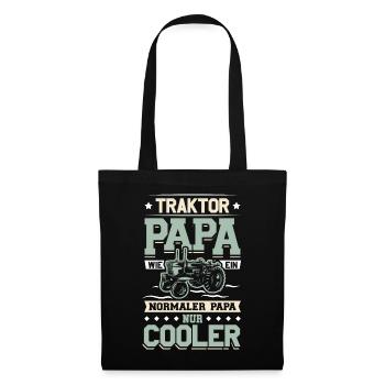 Traktor Papa Cooler Vater - Stoffbeutel - Schwarz - Vorne
