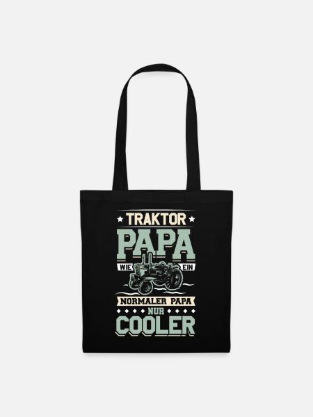 Traktor Papa Cooler Vater - Stoffbeutel - Schwarz