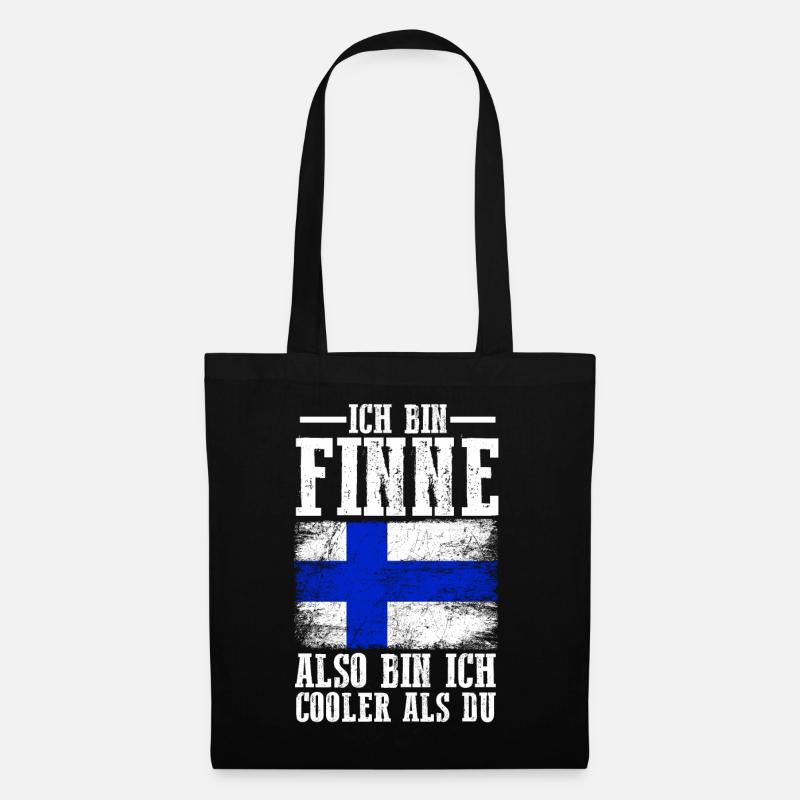 Finnland Finne Finnisches - Stoffbeutel - Schwarz