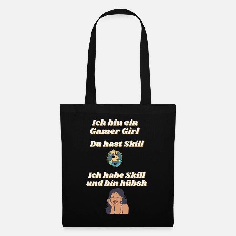 Gamer Girl Skill Gaming Game Hübsch Videospiele - Stoffbeutel - Schwarz