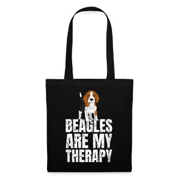 Les beagles sont mes chiens de thérapie - Sac en tissu - noir - Devant