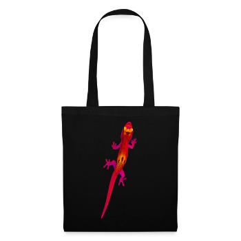 Gecko rouge - Sac en tissu - noir - Devant