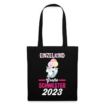 Schwester 2023 - Stoffbeutel - Schwarz - Vorne