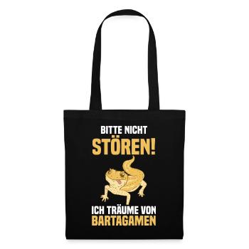 Reptilien Bartagame Bartagamen - Stoffbeutel - Schwarz - Vorne