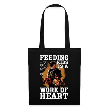 Feeding Kids Is A Work Of Heart 6 - Stoffbeutel - Schwarz - Vorne
