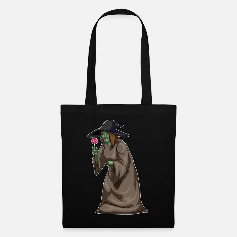 Hexe Halloween Lutscher - Stoffbeutel - Schwarz