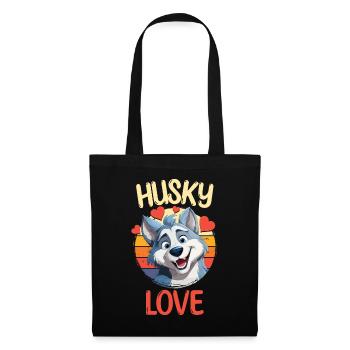 Husky Love Dog Sled Dog Dog Breed Winter - Tote Bag - black - Front