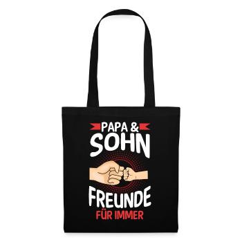 Papa Sohn Vater Familie Geschenk - Stoffbeutel - Schwarz - Vorne