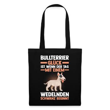Hund Bullterrier - Stoffbeutel - Schwarz - Vorne