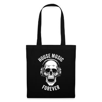 HOUSE MUSIC FOREVER - Sac en tissu - noir - Devant