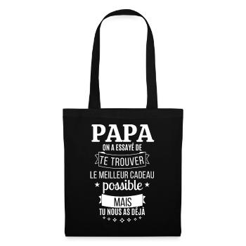 Vatertag T-Shirt - Bestes Geschenk - Stoffbeutel - Schwarz - Vorne