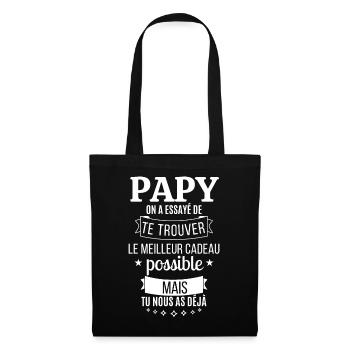 T-Shirt für Opa - Das beste Geschenk - Stoffbeutel - Schwarz - Vorne