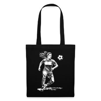 Goal-scorer shirt: Female footballer on the football field - Tote Bag - black - Front