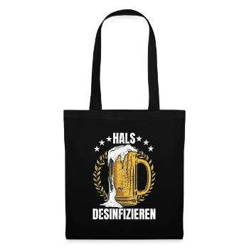 Hals desinfizieren Geschenk - Stoffbeutel - Schwarz - Vorne