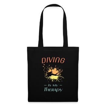 Geschenk Taucher tauchen diving - Stoffbeutel - Schwarz - Vorne