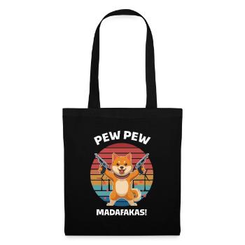 PEW PEW! *black - Shiba inu - Stoffbeutel - Schwarz - Vorne